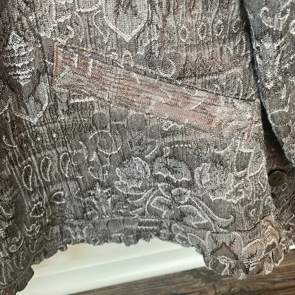 Chicos NWOT tapestry jacket brown size 12 - Picture 4 of 8